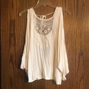 Cold-shoulder open-back top